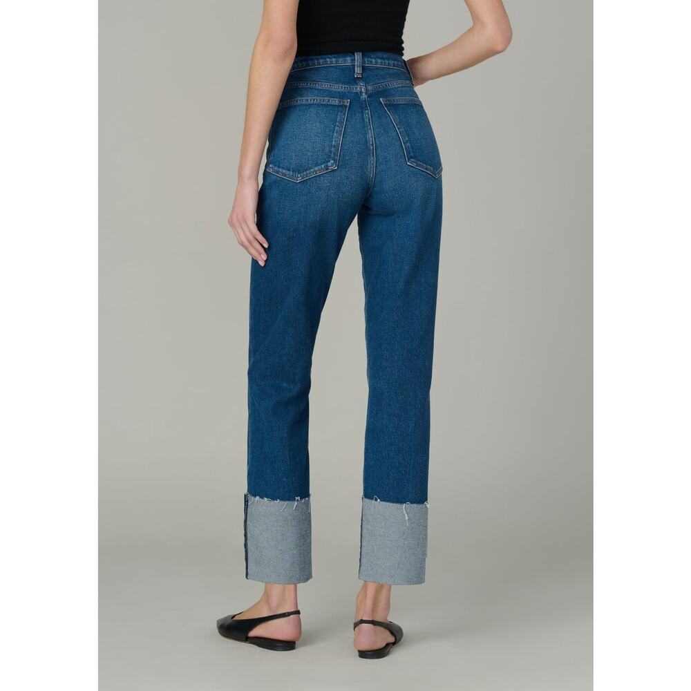 Joe's Denim high rise Straight jeans with raw hem, cuff - Picture 4 of 6